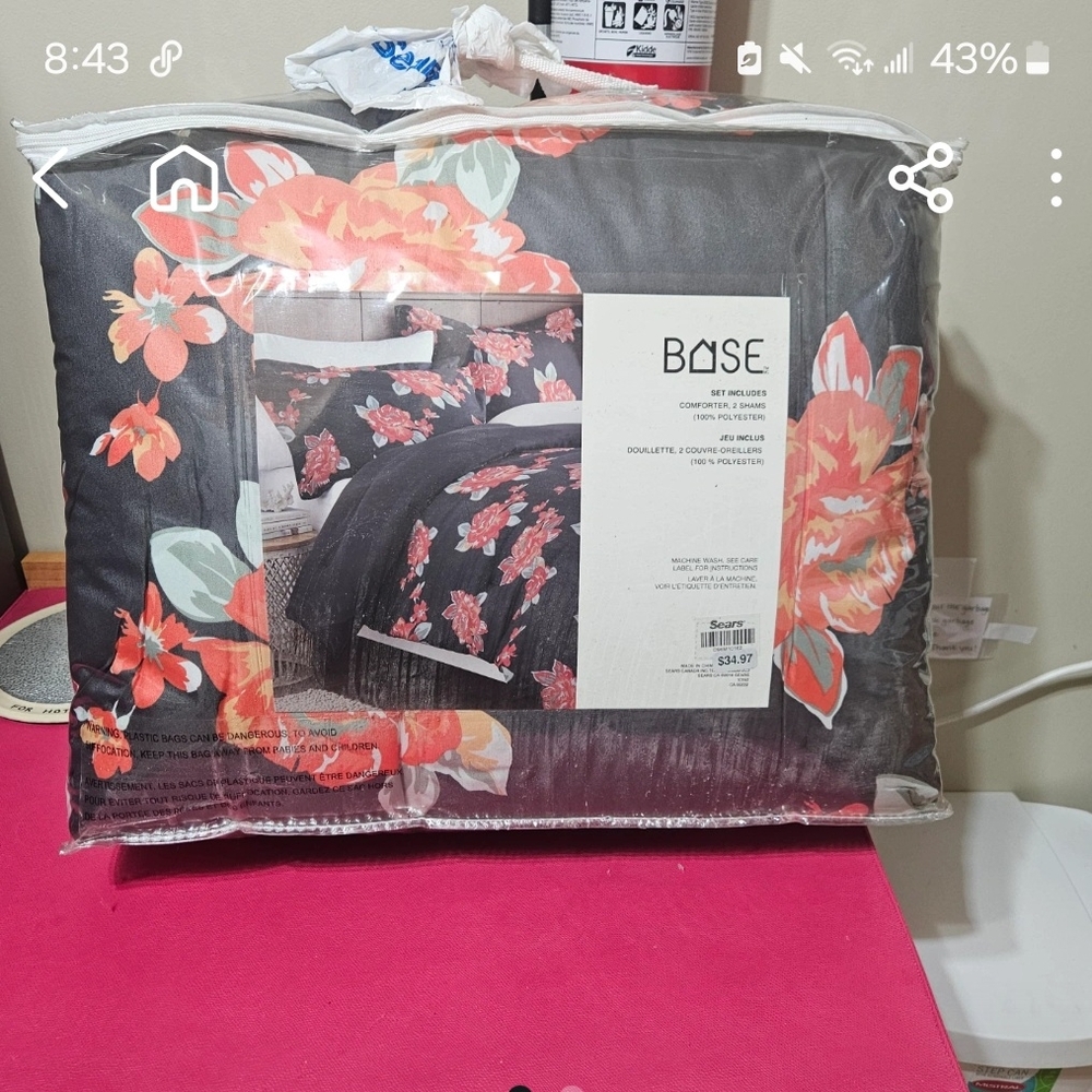 Base London Black and Orange Comforter Set